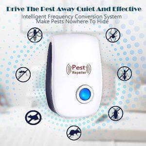 Ultrasonic Pest Repeller, Indoor Pest Control, Pest Repellent Ultrasonic Plug in, Indoor Ultrasonic Repellent for Roach, Rodent, Mouse, Bugs, Mosquito, Mice, 6 Packs