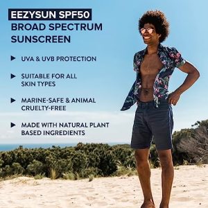 EEZYSUN Sunscreen SPF 50 – Travel Size Sunscreen Snap Packets – Mineral Sunscreen for Face & Body – Contains Aloe Vera, Sweat/Water Resistant, Cruelty-Free, Marine-Friendly, Reef Safe Sunscreen
