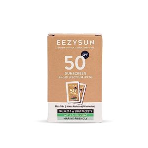 EEZYSUN Sunscreen SPF 50 – Travel Size Sunscreen Snap Packets – Mineral Sunscreen for Face & Body – Contains Aloe Vera, Sweat/Water Resistant, Cruelty-Free, Marine-Friendly, Reef Safe Sunscreen