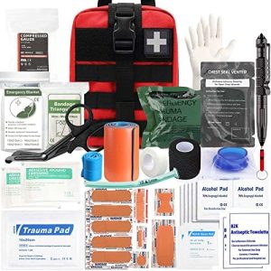 Ifak Trauma Kit, 74 Piece Upgrade Tactical First Aid Supplies, Molle Ifak Pouch Rip Away Refill Supplies for Survival Camping Hiking Travel