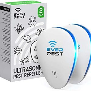 Ultrasonic Pest Control Repeller – Repel Rodents, Ants, Cockroaches Get Rid, Bed Bugs, Mosquitos, Flies, Spiders, Squirrel Bats – Eco-Friendly Safe for Humans – 2 Pack…